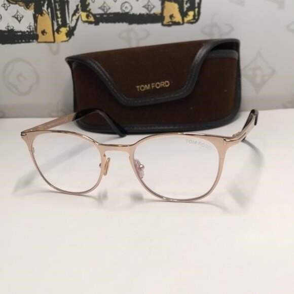 Tom Ford TF5732-B 028 Authentic Eyeglasses · Rose Gold/Havana - Picture 1 of 11